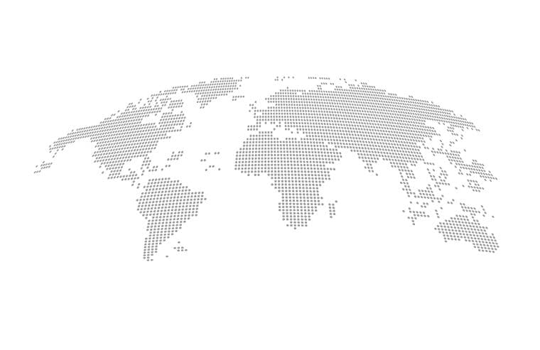 Wireframe world map showing global OnDial AI coverage