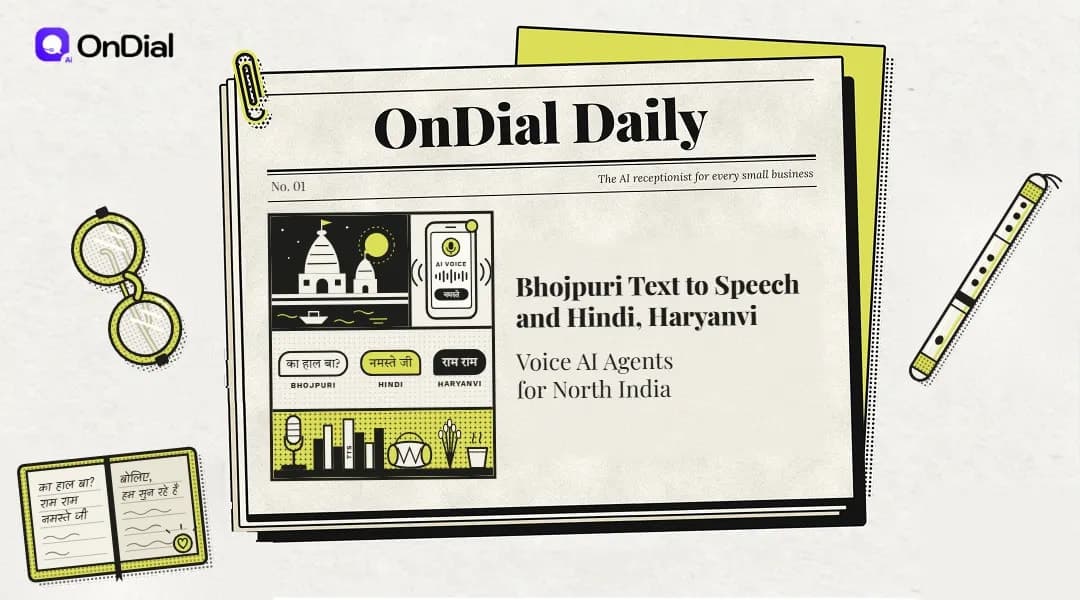 Bhojpuri Text to Speech and Hindi, Haryanvi Voice AI Agents for North India